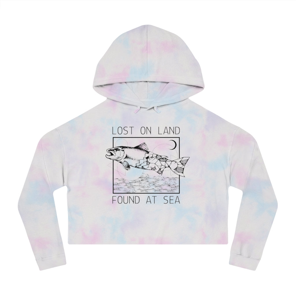 Salmon - Cropped Hooded Sweatshirt